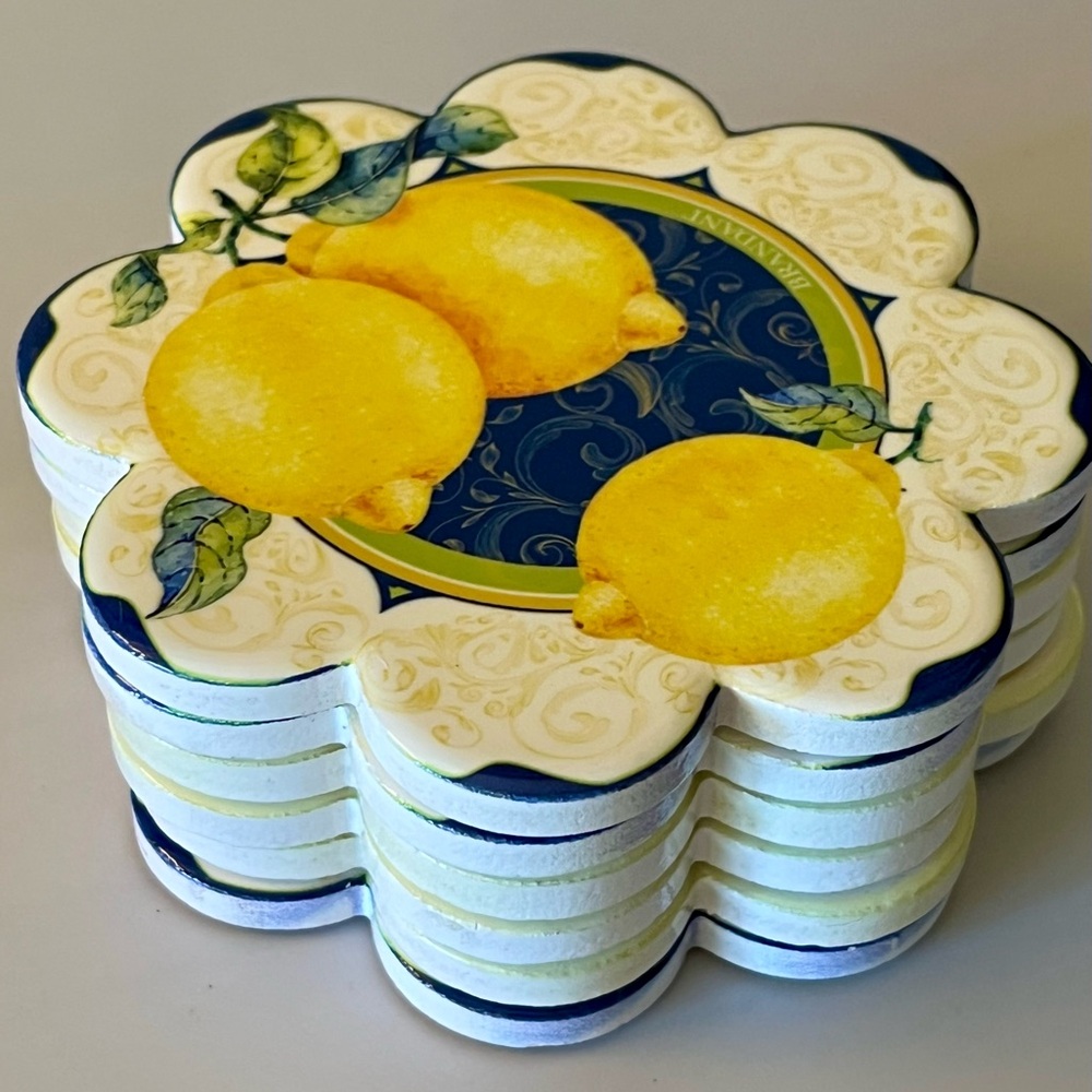 Brandani Italy Lemon Coaster Set of 6